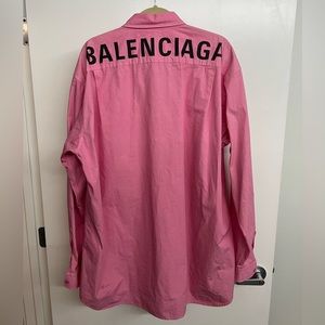 Balenciaga Pink Oversized Button Up Shirt